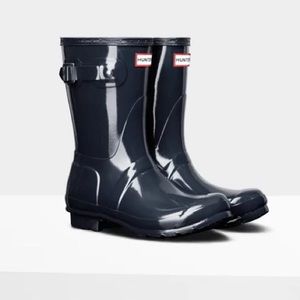 Hunter Rain Boots Refined Short Navy